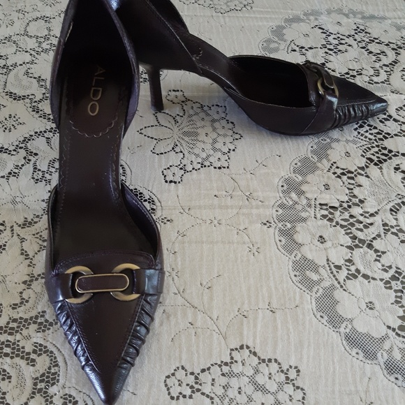 Aldo Brown Pointy Toe Heeled Shoes Size 6